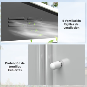 Caseta de Jardín Exterior 3,6 m², 236x171x191 cm, Cobertizo de Jardín Exterior Metálico con Puertas Correderas y Ranuras de Ventilación, para Almacenamiento de Herramientas, Gris Oscuro