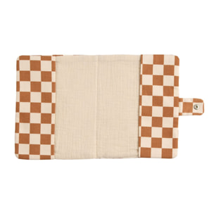 Protège carnet de santé damier en coton