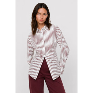 Kocca - Camicia a righe in misto cotone con incrocio in vita Donna
