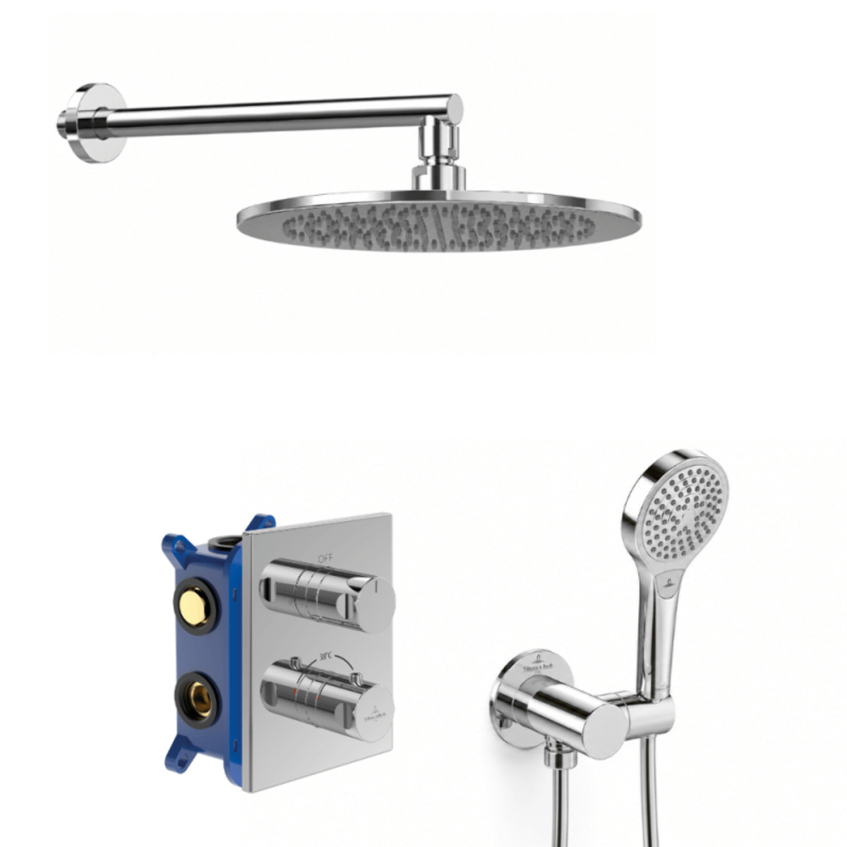 Colonne de douche encastrée VILLEROY & BOCH Universal Shower avec douchette 3 jets chromé