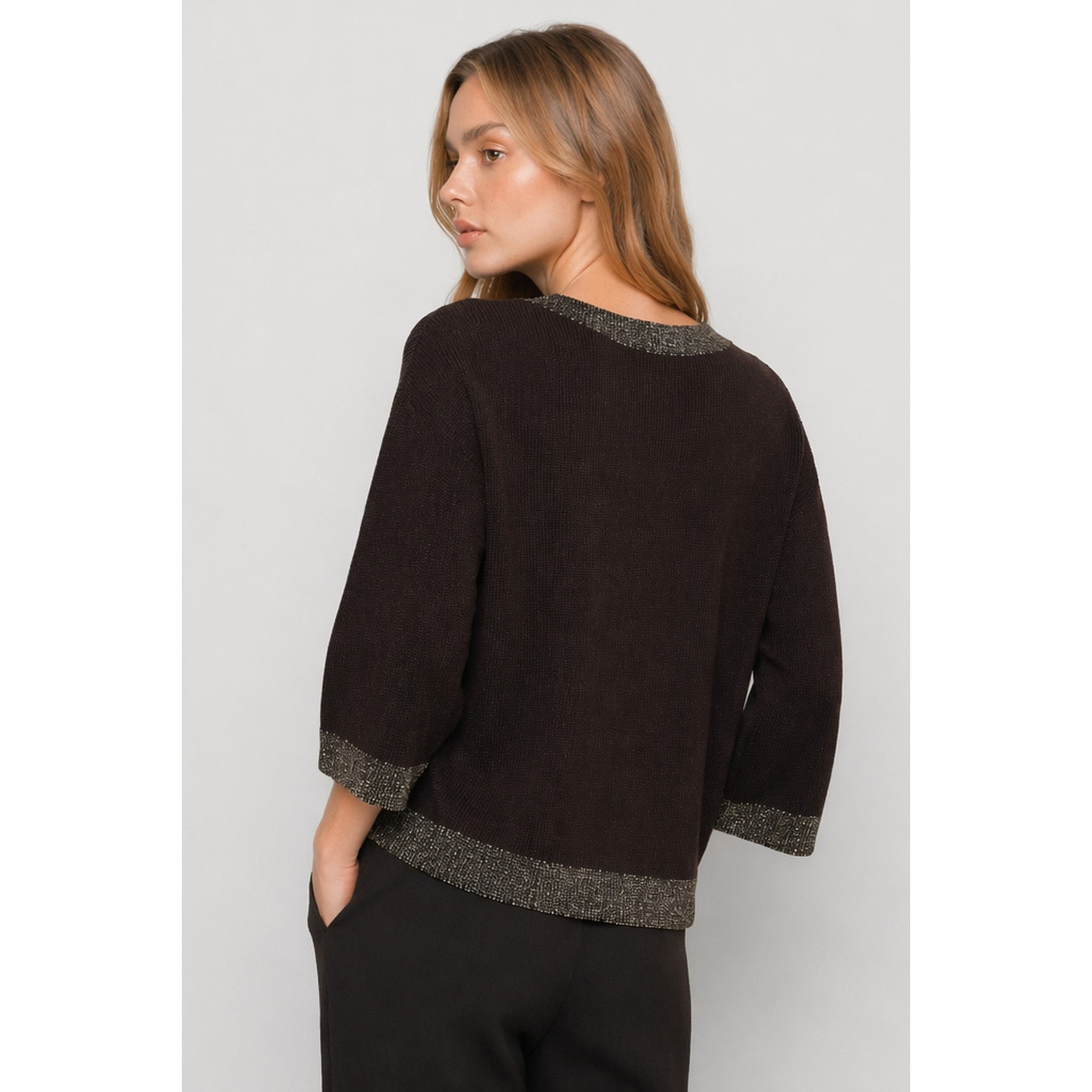 Kocca - Maglia girocollo rilassata in viscosa, lana e cashmere Donna