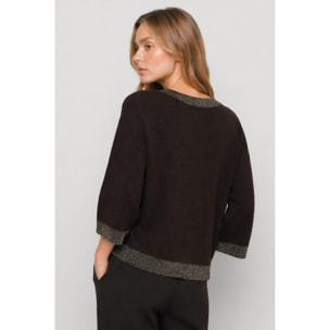 Kocca - Maglia girocollo rilassata in viscosa, lana e cashmere Donna