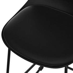 Lot de 2 chaises pour îlot central 65 cm noires - Leni