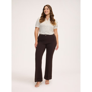 Fiorella Rubino - Blusa con stampa in viscosa - Marrone