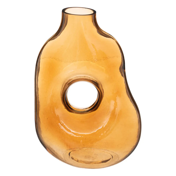 Vase "Donut" - verre - ambre - H24 - 5 cm