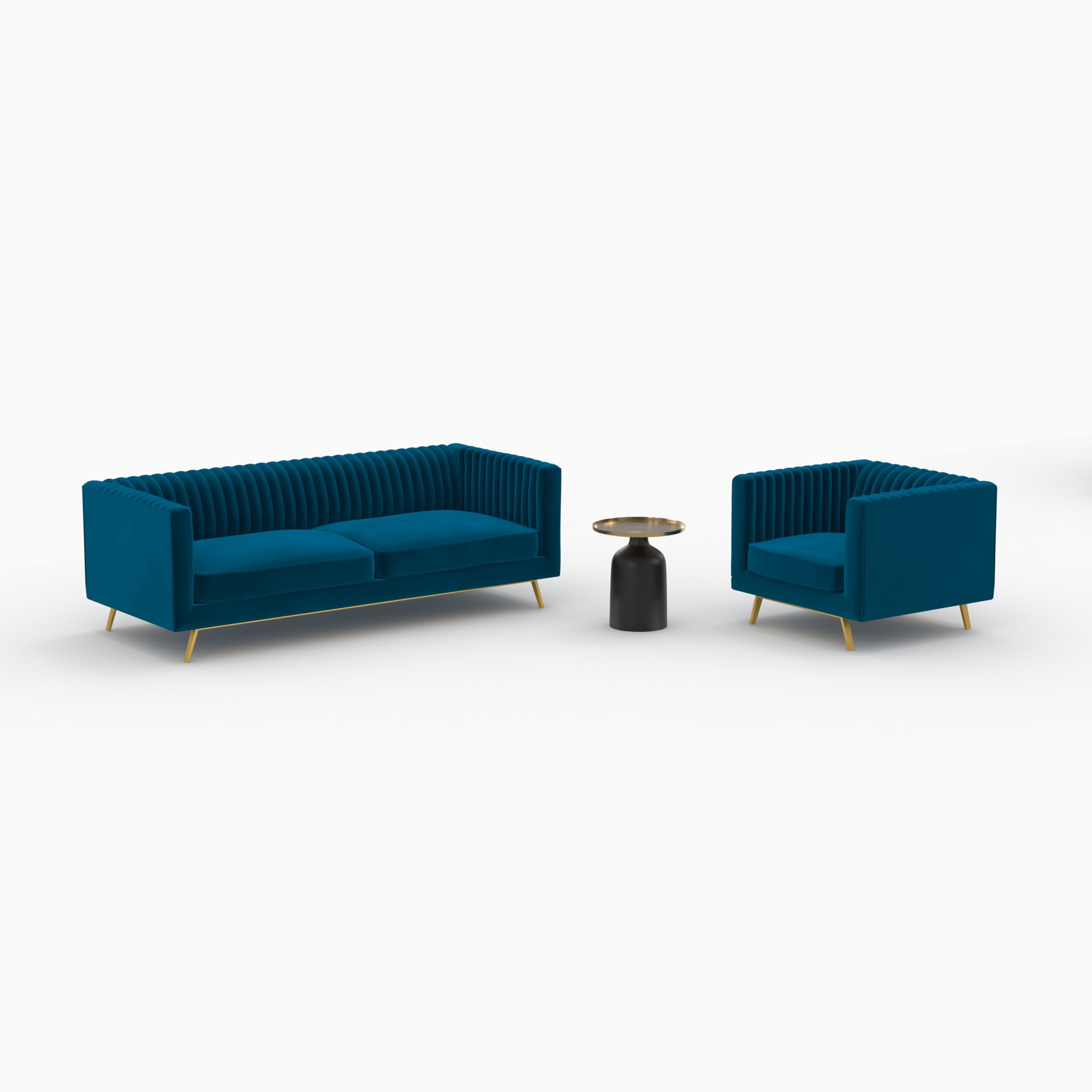 Ensemble canapé, fauteuil et table basse 4 places - Gatsby