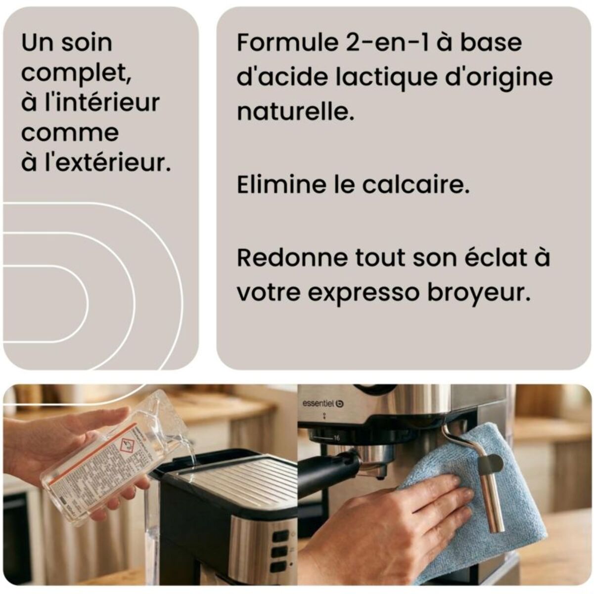 Détartrant ESSENTIELB Premium 6x100mL - idéal expresso broyeur - efficace contre le calcaire