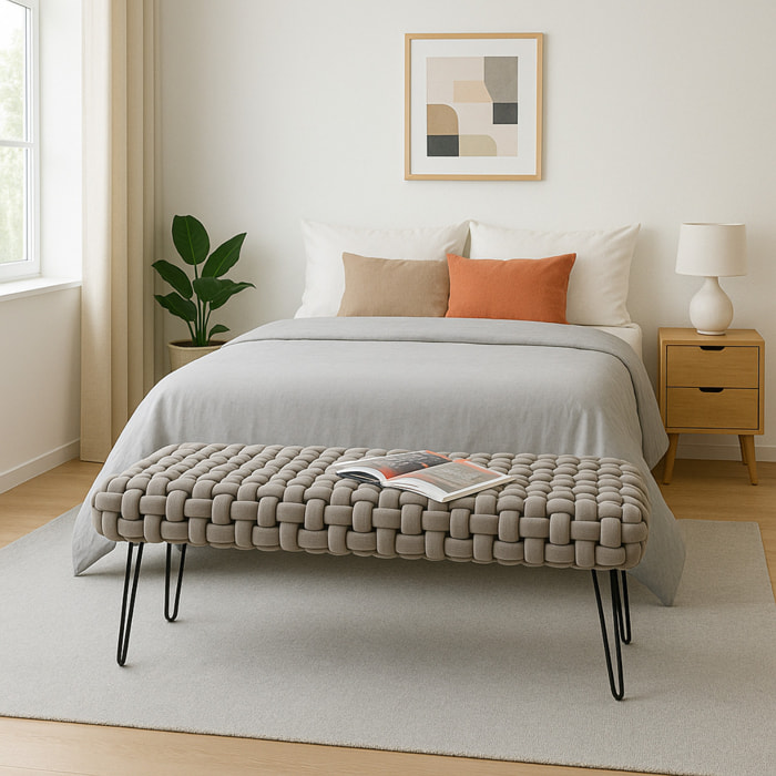 Banc Weave velours gris Kare Design