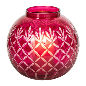 J-Line Vase - verre - rose foncé