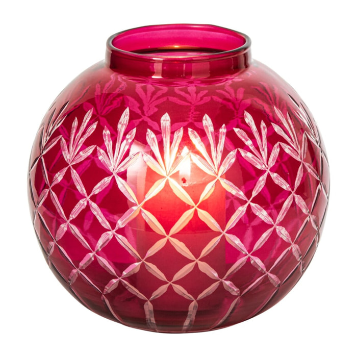 J-Line Vase - verre - rose foncé
