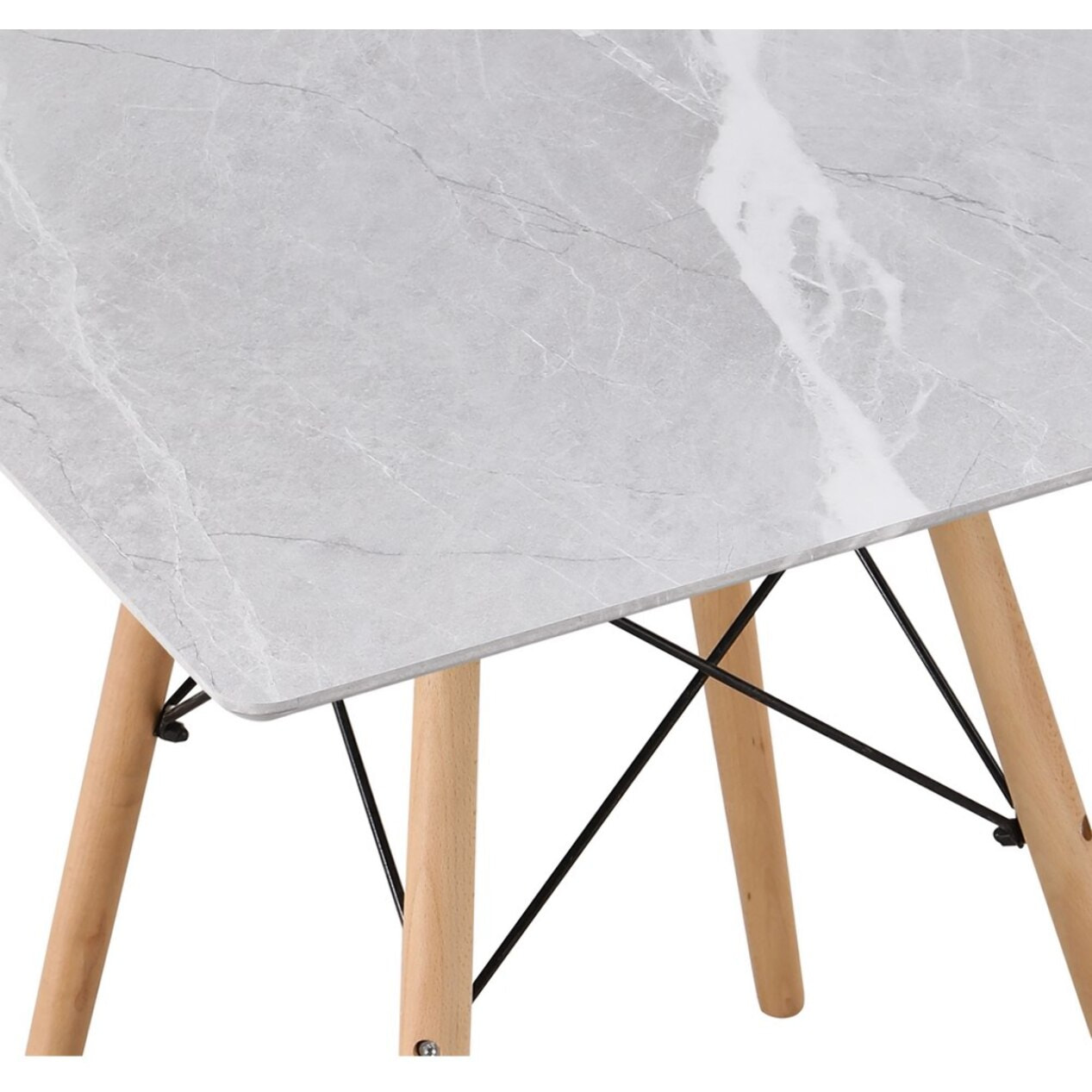 Tavolo da pranzo quadrato top verde salvia 70x70x74 cm - Ester