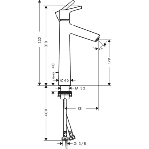 Mitigeur de lavabo 190 avec tirette et vidage chromé Talis S