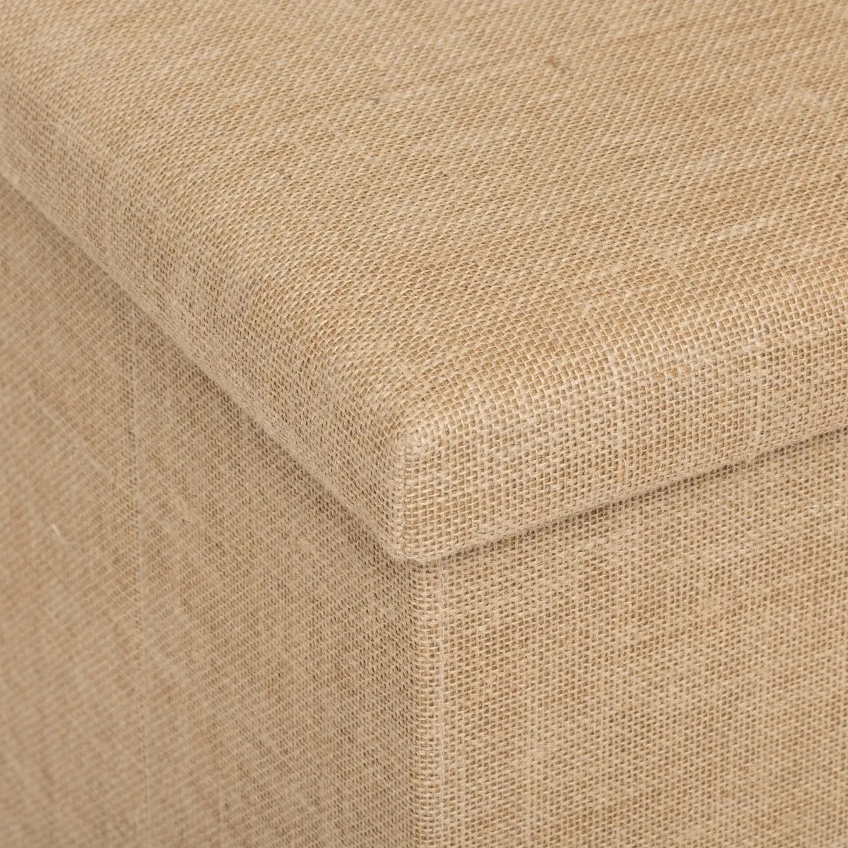 Pouf de rangement "Mix 'n' Modul" en toile de jute beige 76x38cm