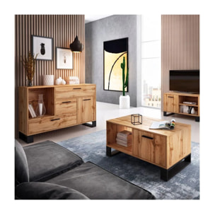 Aparador Raw Roble oscuro - Negro