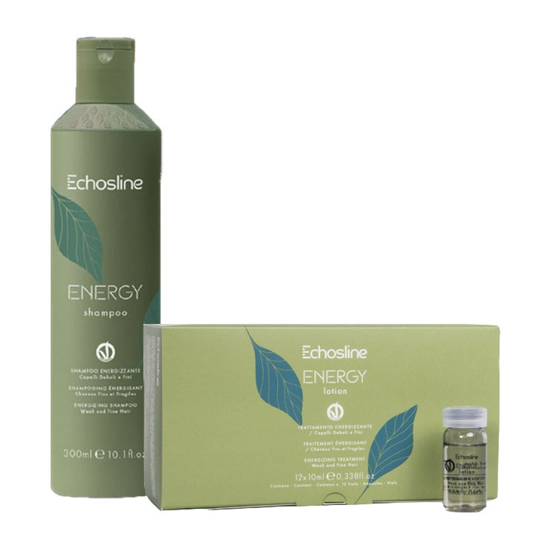 ECHOSLINE Kit Energy Shampoo 300ml + Fiale 12x10ml