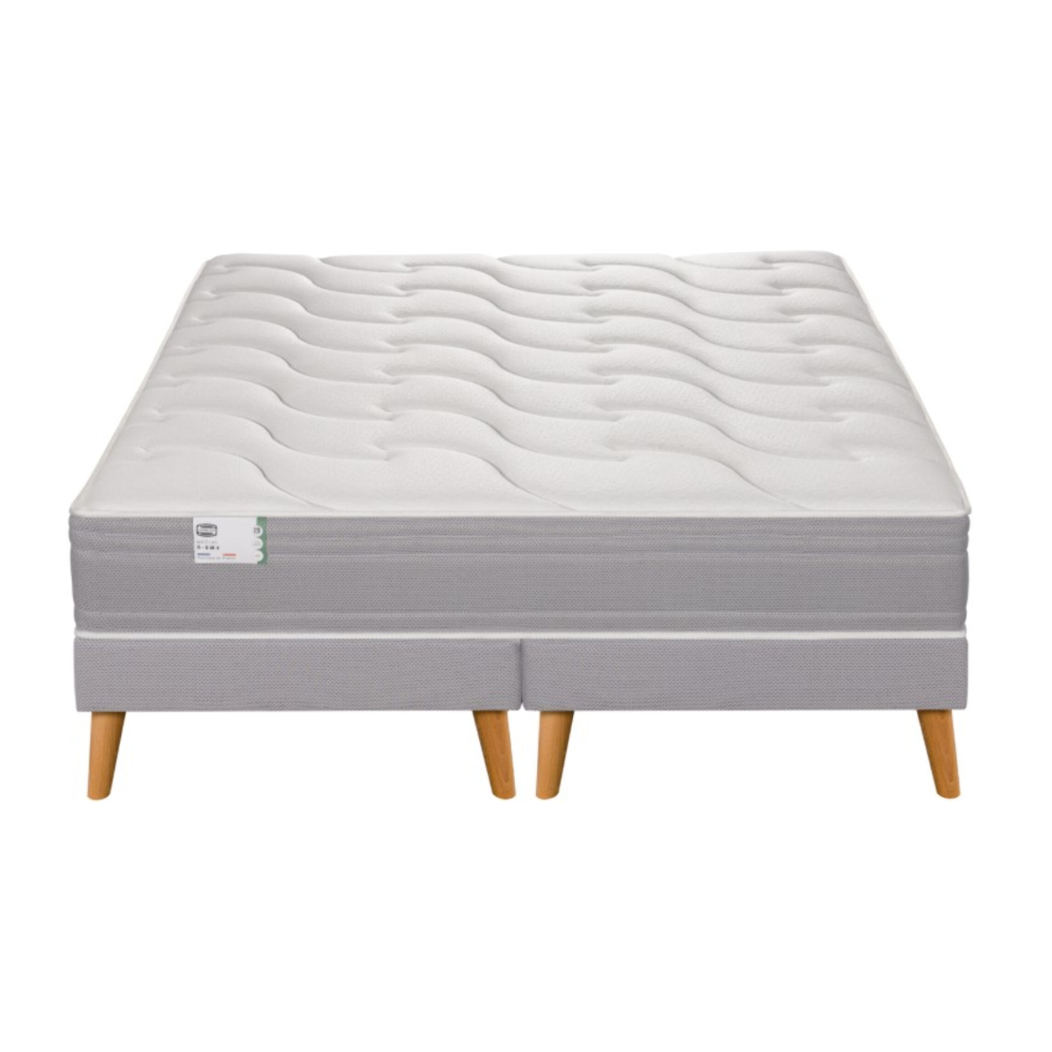 Ensemble LE PUISSANT, matelas H25 ressorts ensachés, mi-ferme, 2 sommiers