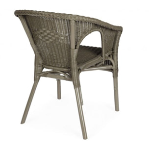 Set di 4 poltrone ALLISS in rattan verde, impilabile