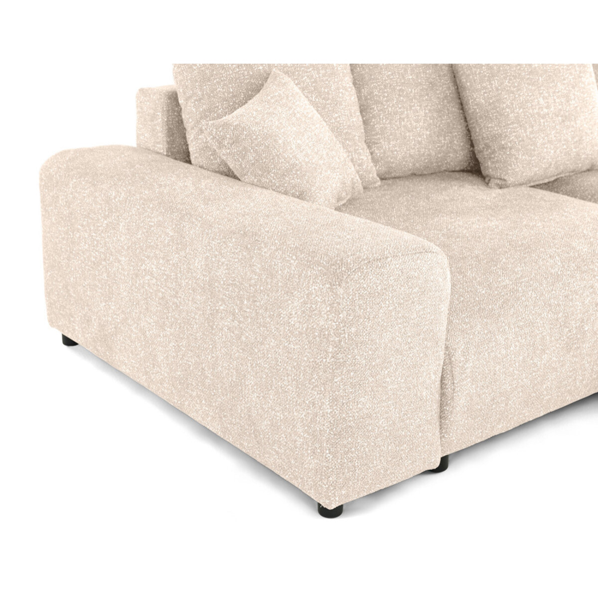 Spice - canapé d'angle réversible 4 places convertible avec coffre en tissu moucheté - Beige