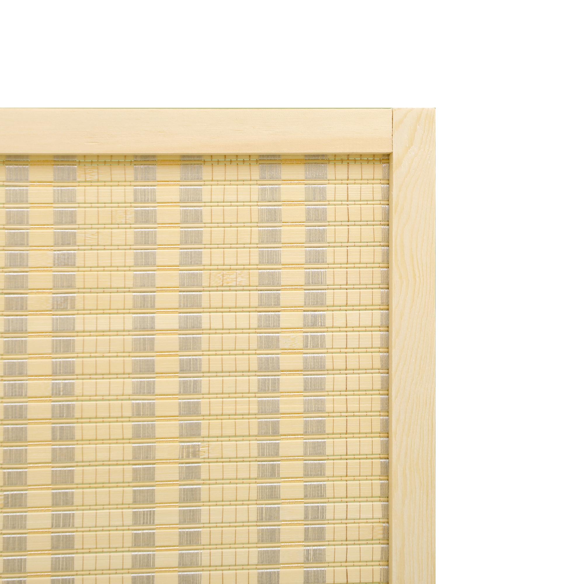 Paravent intérieur séparateur de pièce pliable 4 panneaux dim. 180L x 180H cm bois pin bambou coton