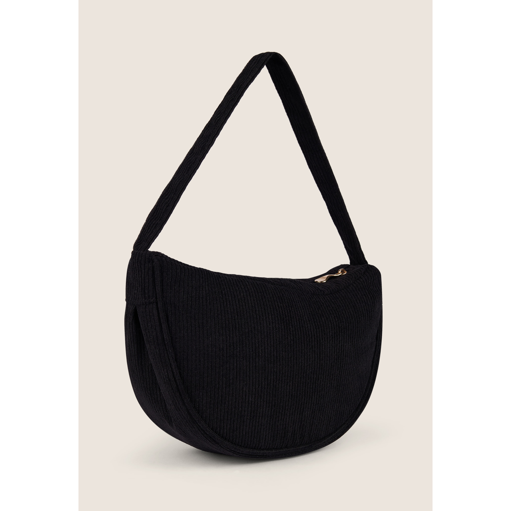 Borsa a spalla in velluto a coste con logo FY dorato