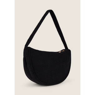 Borsa a spalla in velluto a coste con logo FY dorato