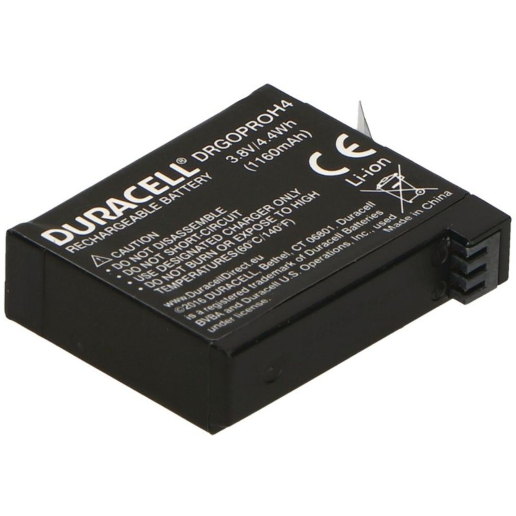 Batterie caméra sport DURACELL pour Gopro Hero4 - 4+ / Black / Silver