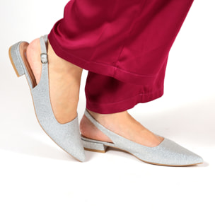 Ballerine slingback in simil pelle brillantinate