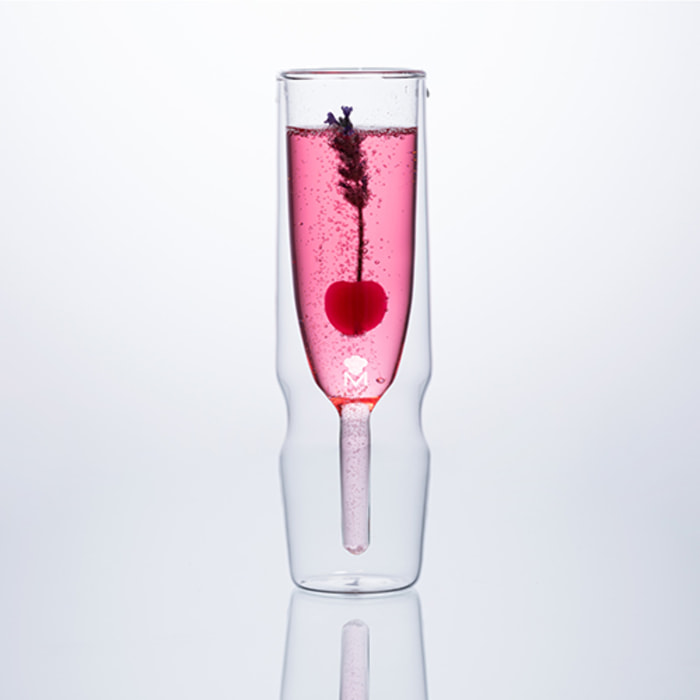 Juego de 2 Copas altas de 190ml de Borosilicato transparente de doble cristal Foodies MasterPRO