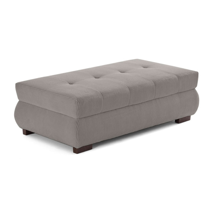 Vermont - pouf d'appoint - en velours côtelé - Gris clair