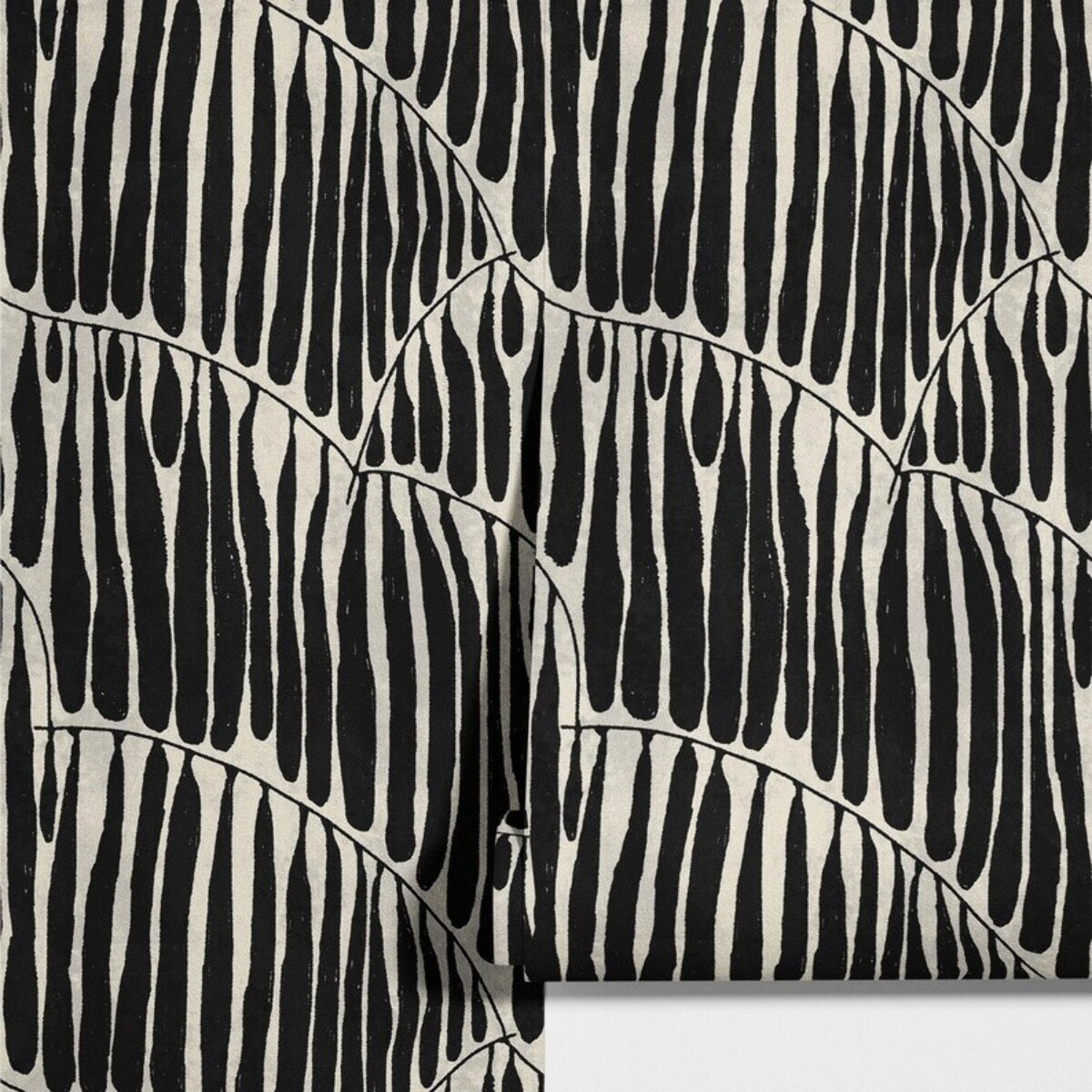 Carta da Parati Foglia Nera Astratta