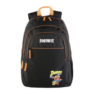 Fortnite Durrr mochila primaria doble compartimento + carro  con protección lateral y stoper frontal, 4 ruedas multidireccionales.