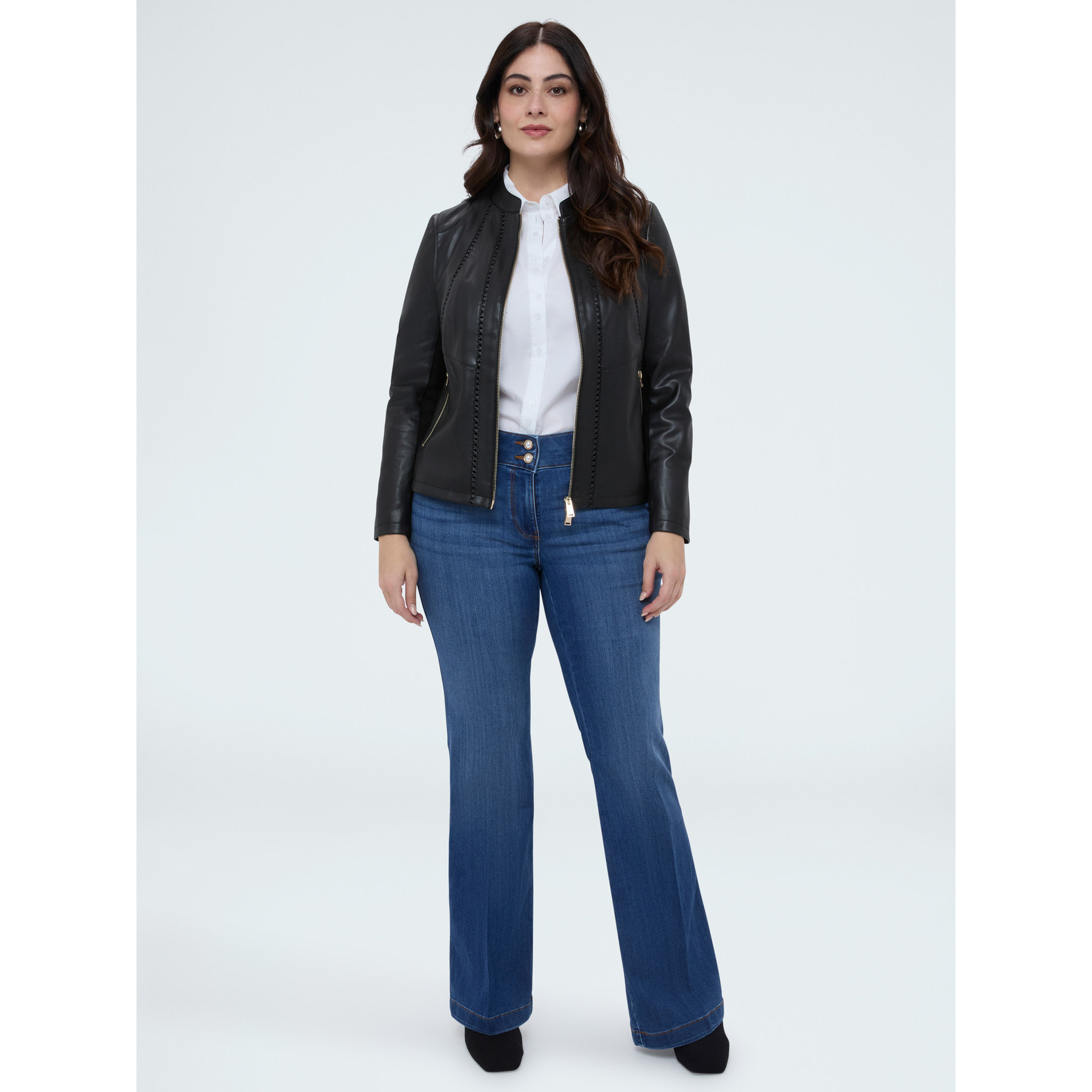 Fiorella Rubino - Camicia classica in popeline di cotone - Bianco