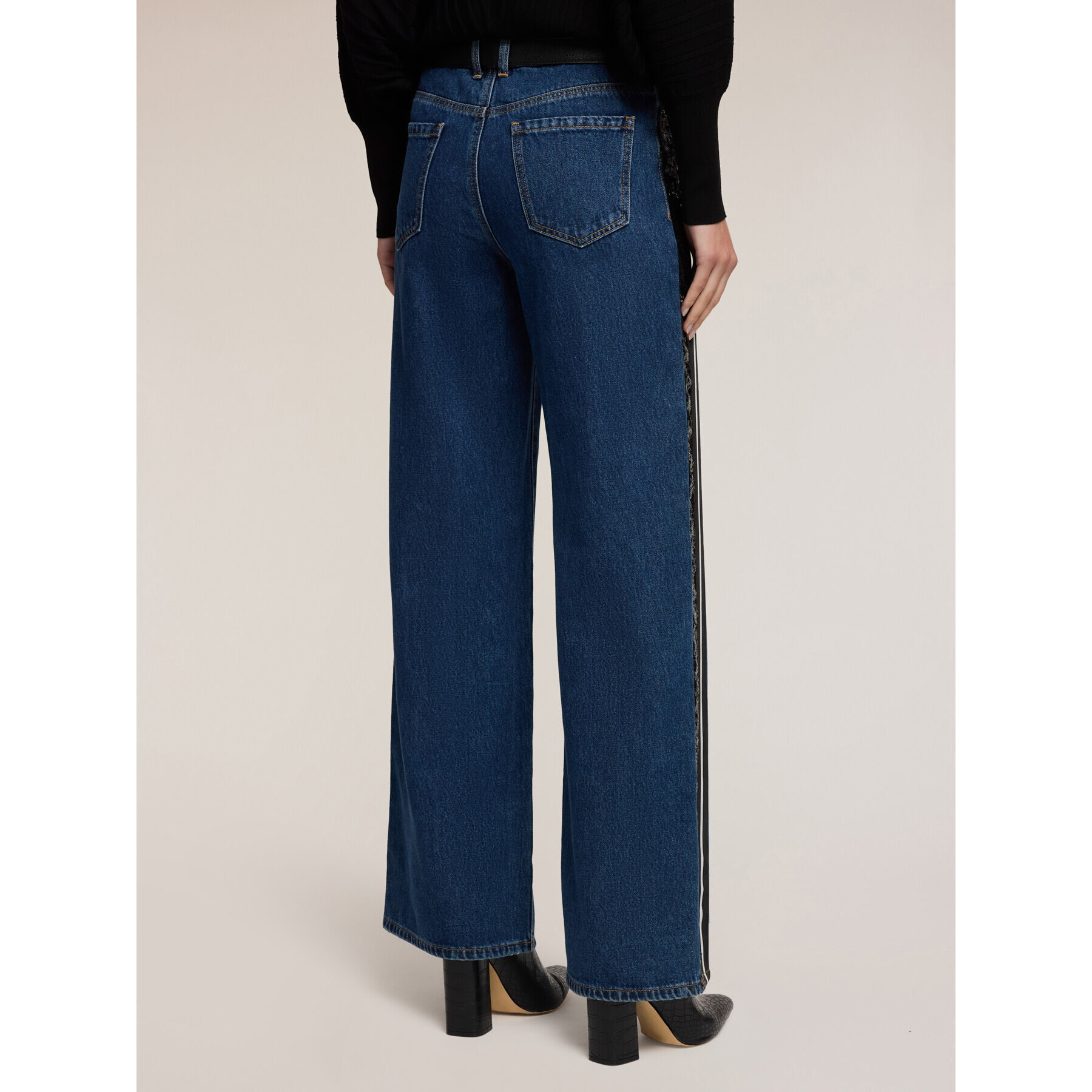 Motivi - Jeans palazzo con bande laterali - Blu