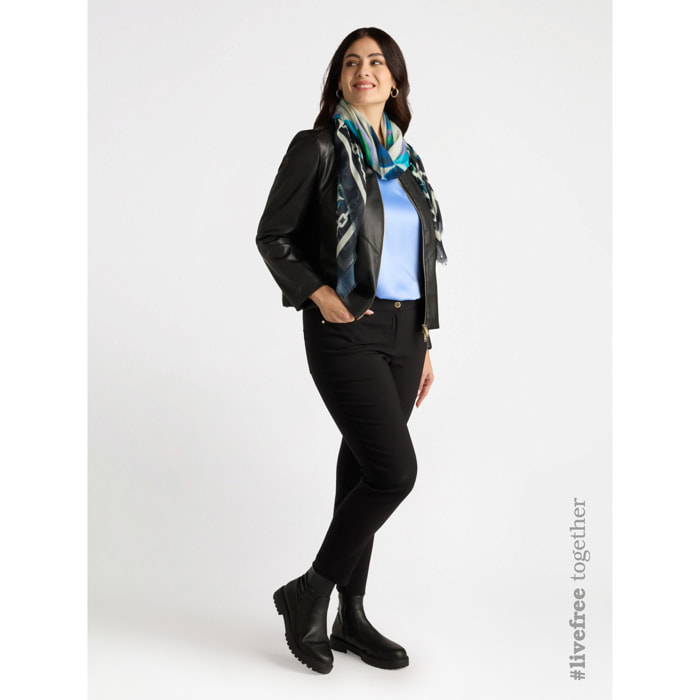 Fiorella Rubino - Pantaloni skinny con viscosa LENZING™ ECOVERO™ - Nero