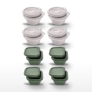 Lot de 8 lunch box 1 L avec 8 ustensiles de cuisine Fackelmann Storage