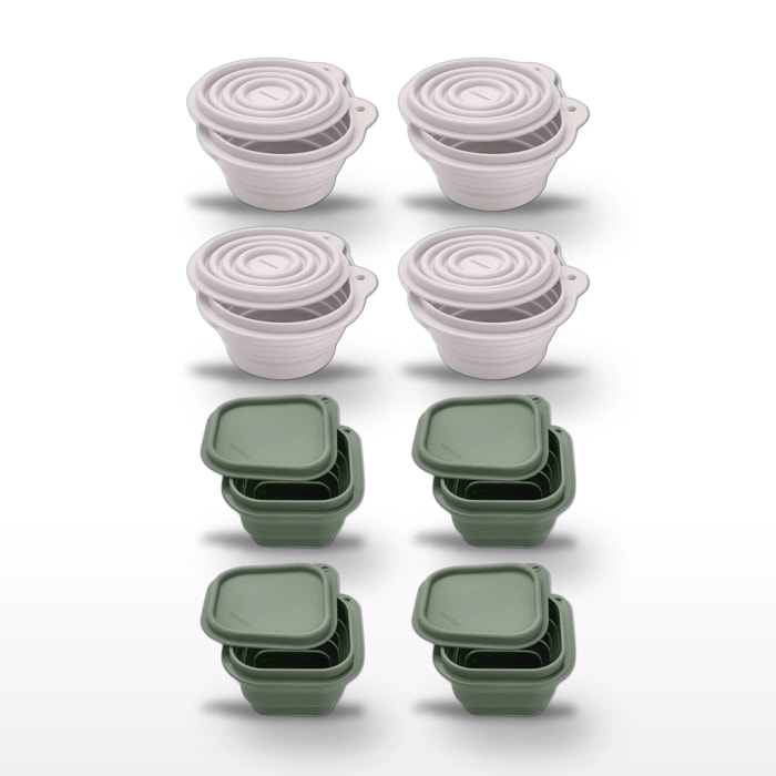 Lot de 8 lunch box 1 L avec 8 ustensiles de cuisine Fackelmann Storage