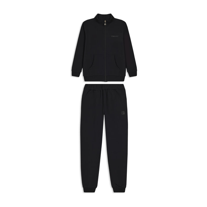 Tuta Junior full-zip con collo alto e tasche a marsupio