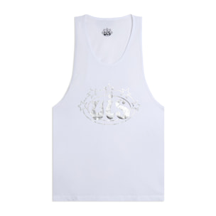 Canotta Uomo in Cotone Stile Boxe VIS Logo Argento
