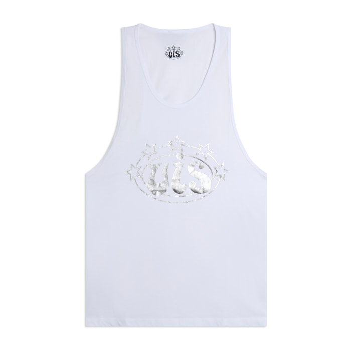 Canotta Uomo in Cotone Stile Boxe VIS Logo Argento