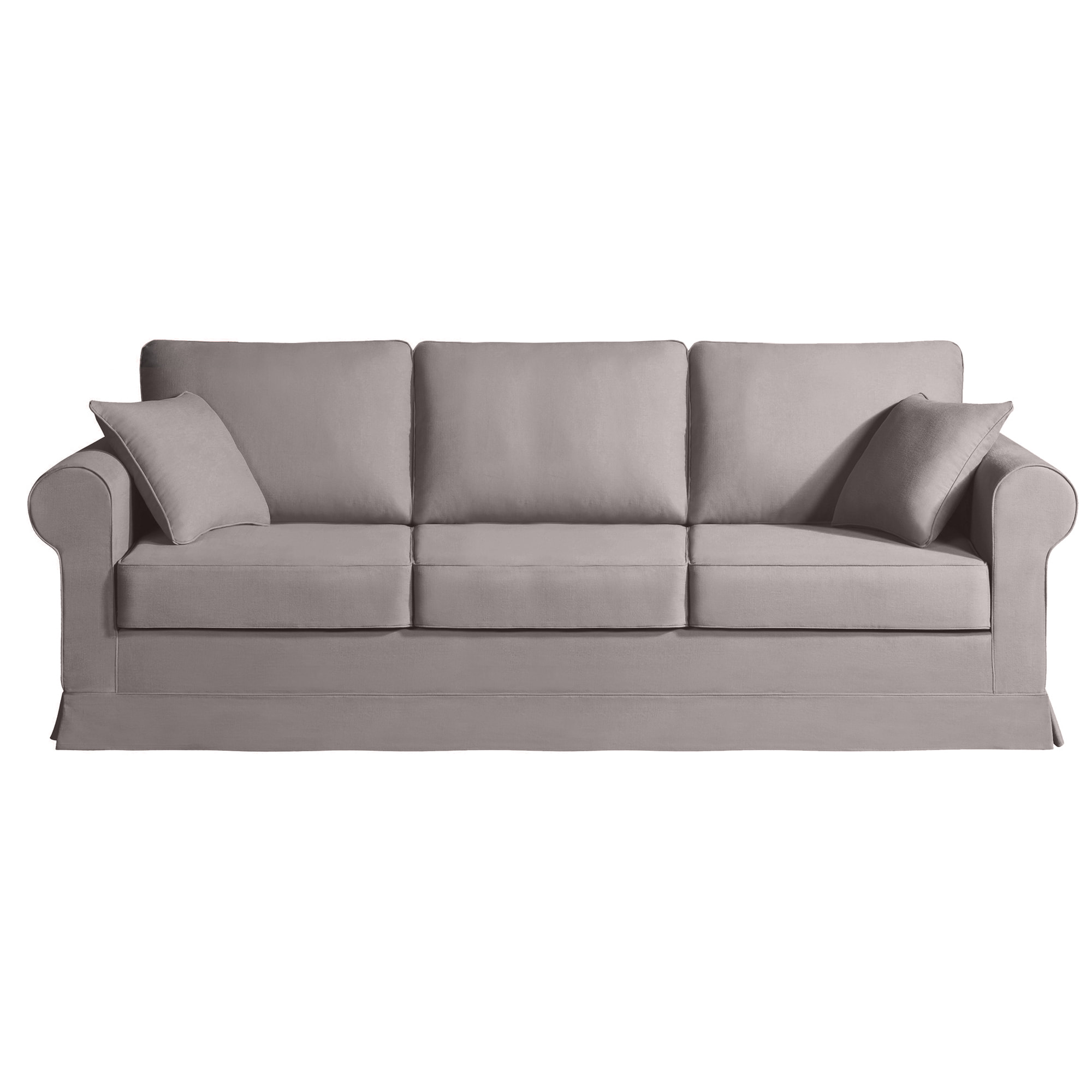 Canapé 5 pl COLME 230 cm fixe tissu Tradition Taupe - 100% déhoussable - Fabriqué en France