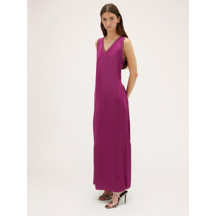 Motivi - Vestido ancho de raso - Fuchsia