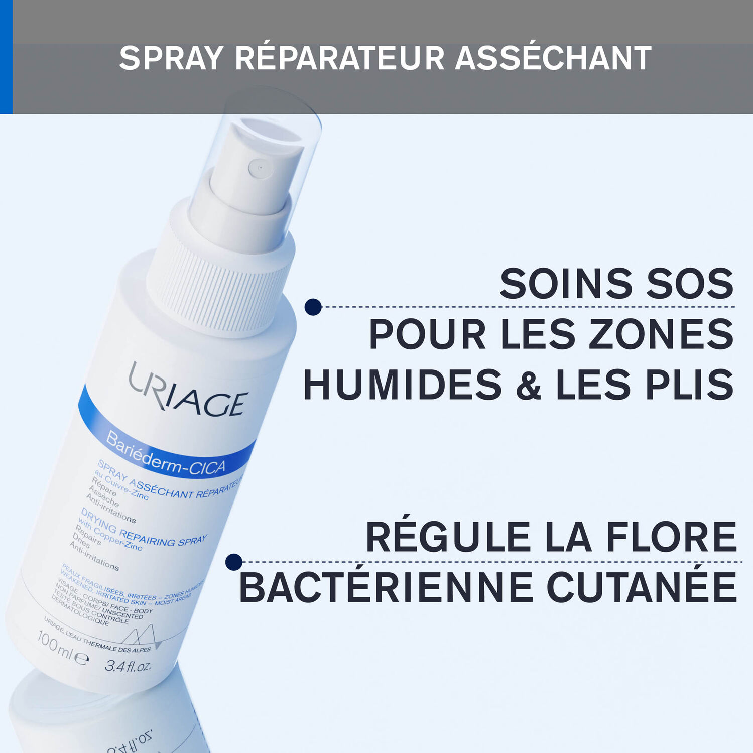 Bariéderm - Cica-Spray - Asséchant Réparateur au Cuivre-Zinc 100 ml