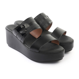 SANDALO ZEPPA DOPPIA FASCIA NERO