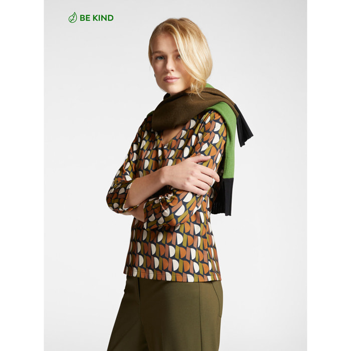 Elena Mirò - T-shirt stampata - Verde militare