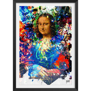 Affiche graffiti Affiche illustration joconde Affiche + cadre en bois - Noir