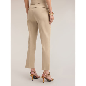 Motivi - Pantaloni regular con baschina e doppia cintura - Beige