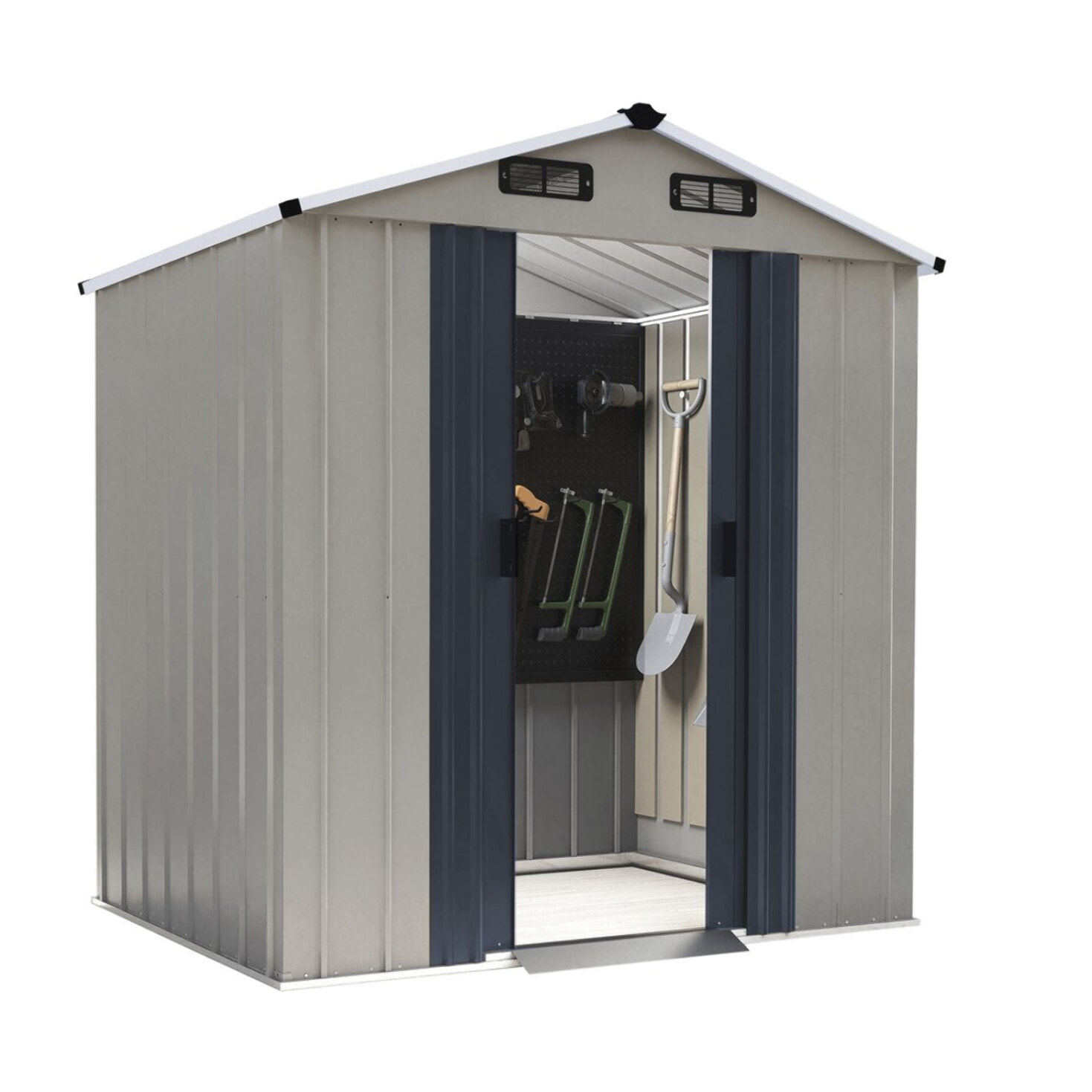 Abri de jardin en métal "Nebraska" - 4,12 m² - Beige