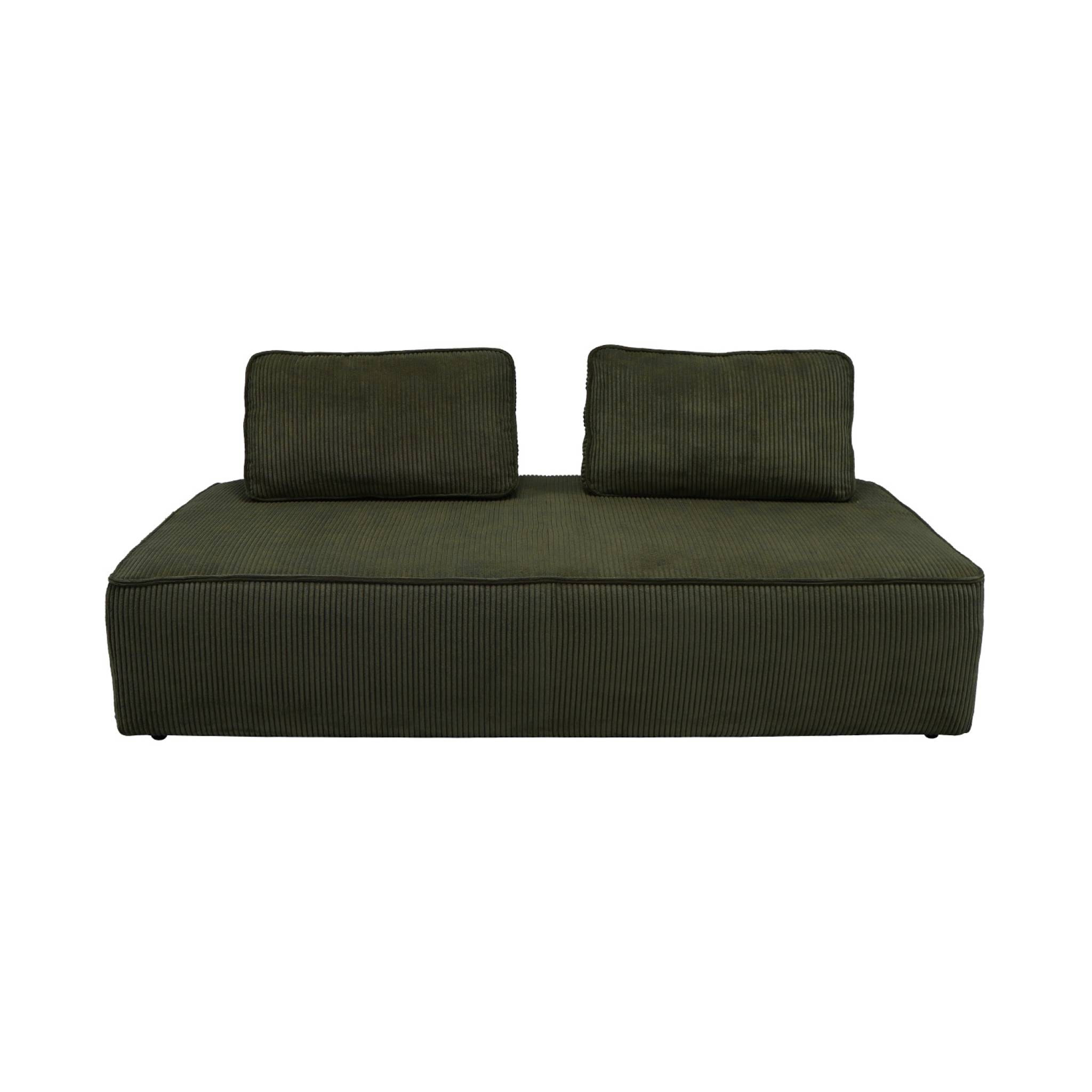 Chauffeuse 2 places pour canapé modulable velours côtelé vert foncé