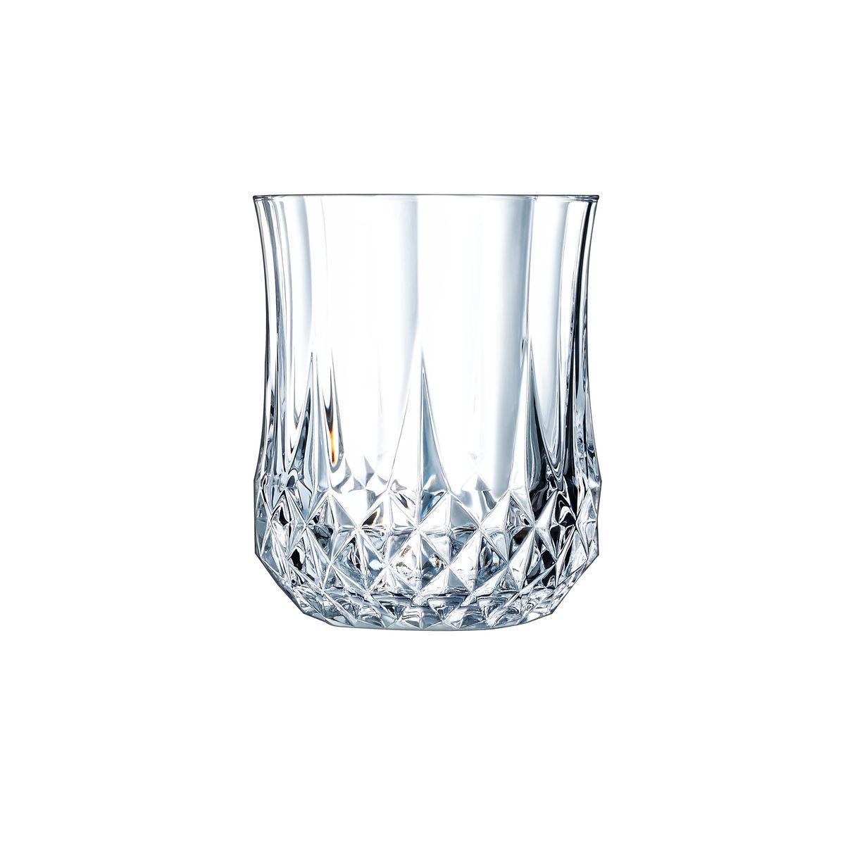 6 verres à eau vintage 23cl Longchamp - Cristal d'Arques - Verre ultra transparent au design vintage
