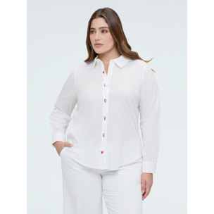 Fiorella Rubino - Camisa con bordado LOVE - Blanco